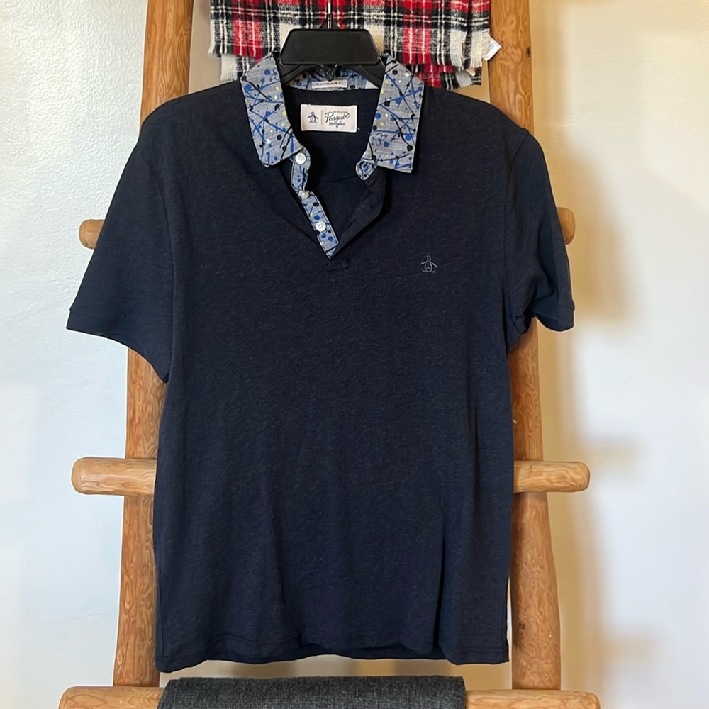 Original Penguin Heathered Indigo Polo